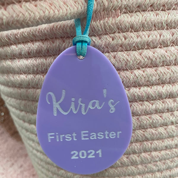 Egg Shape Personalised Easter Gift Tag