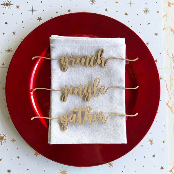 Christmas wood place cards | Christmas Place Setting Words | Wood Christmas Words | Place Cards Dinner | Christmas Place Setting