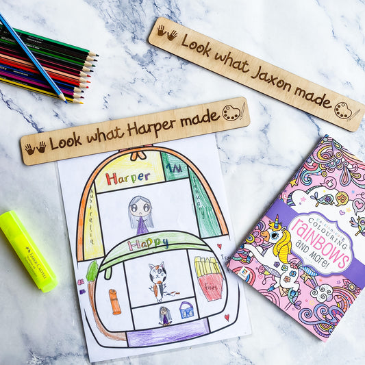 Kids Personalised Fridge Artwork Magnet Rectangle Look what I made
