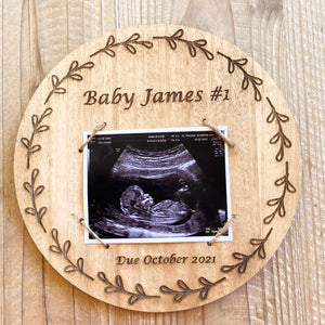 Baby Ultrasound Announcement Keepsake Plaque