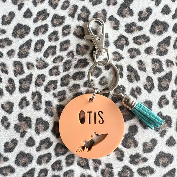 Personalised Name Acrylic Keyring Bag Tag