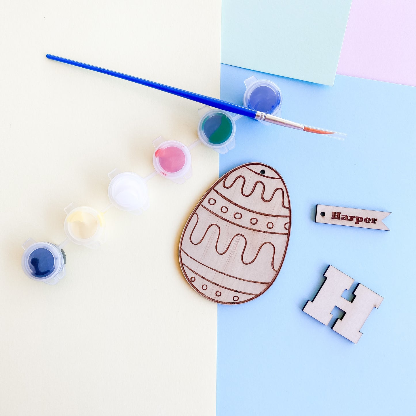 Personalised DIY Easter egg shape tag