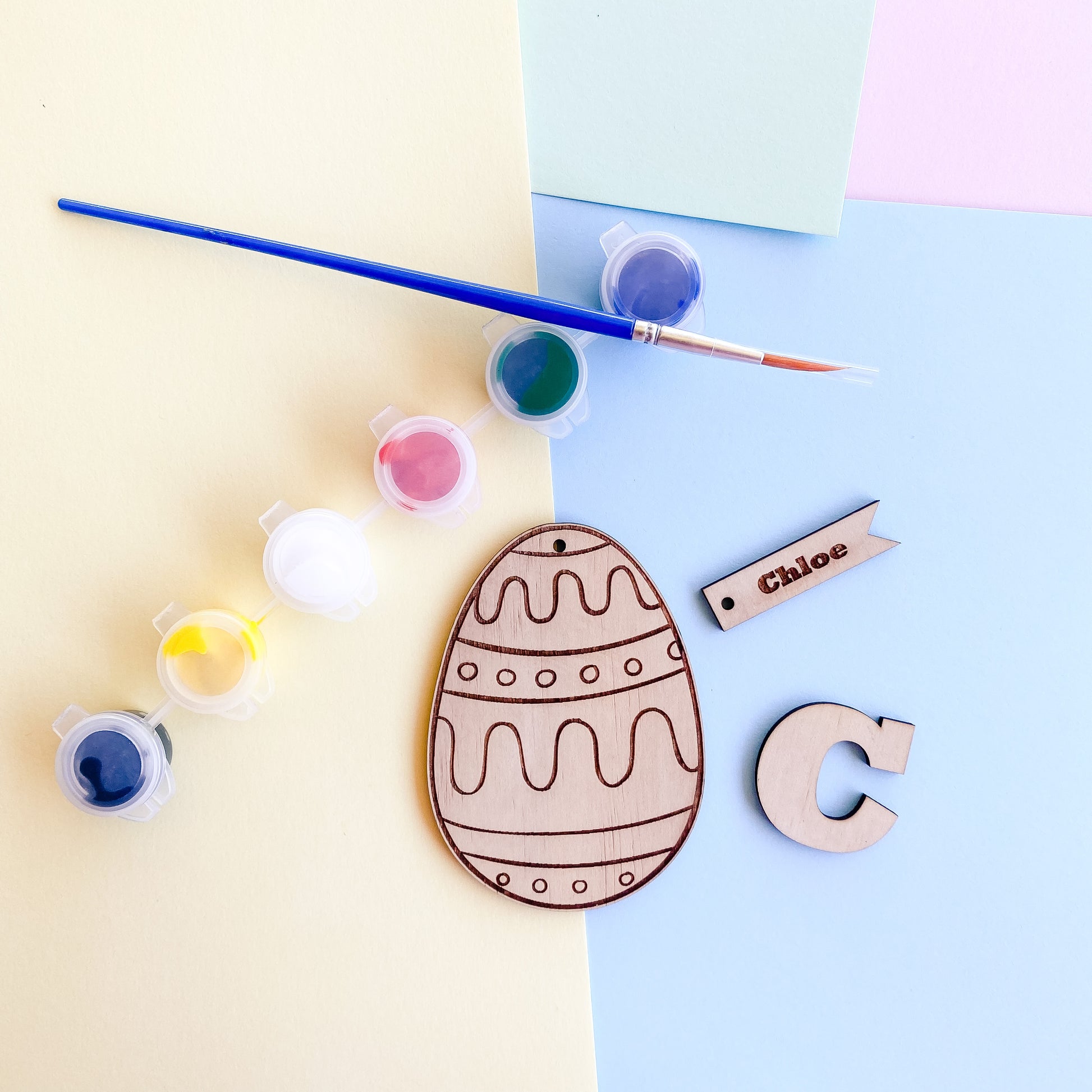 Personalised DIY Easter egg shape tag