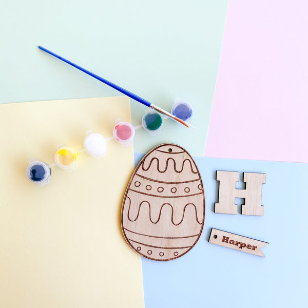 Personalised DIY Easter egg shape tag