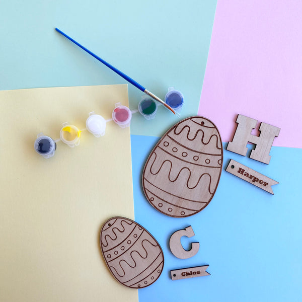 Personalised DIY Easter egg shape tag