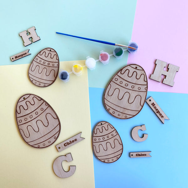 Personalised DIY Easter egg shape tag