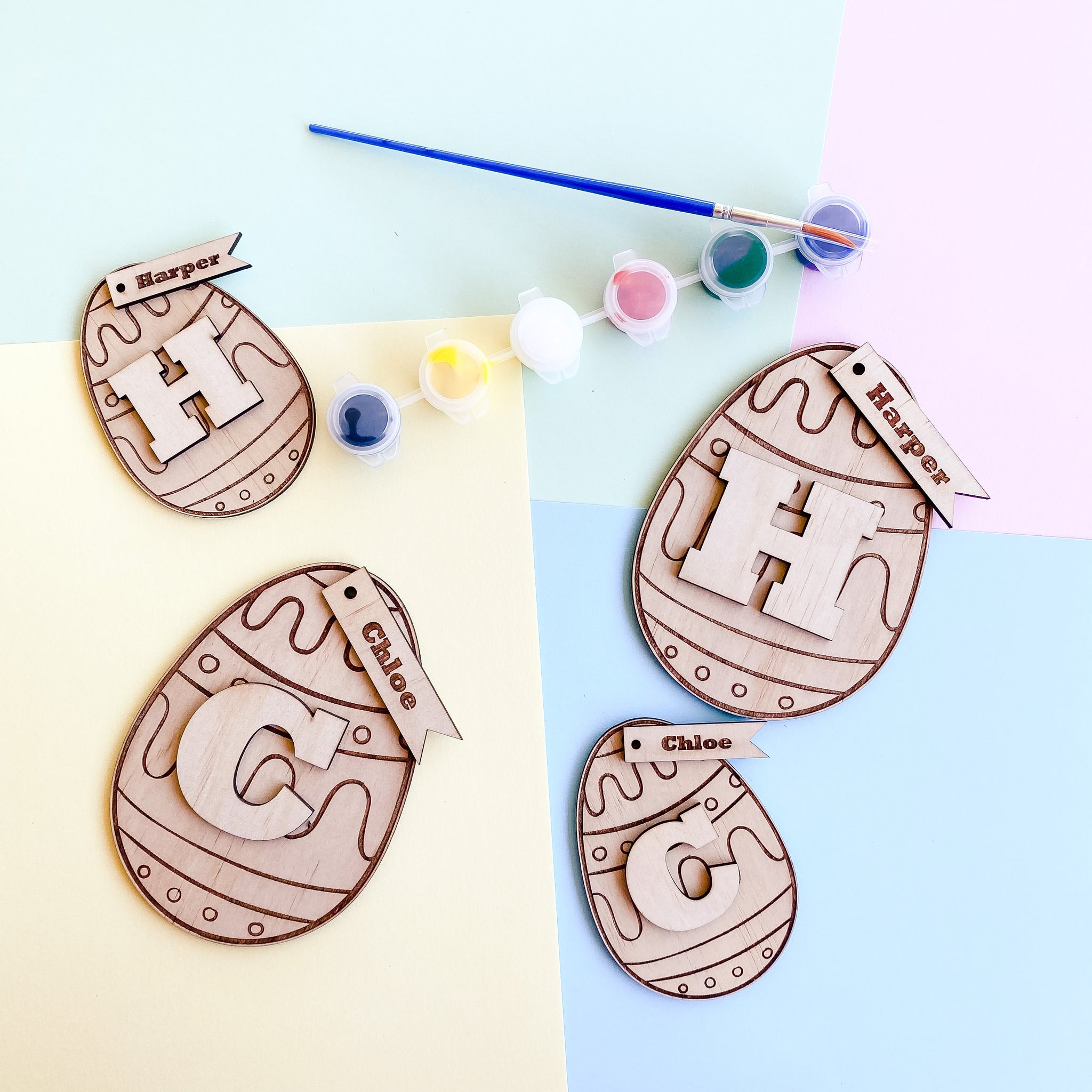 Personalised DIY Easter egg shape tag