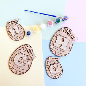 Personalised DIY Easter egg shape tag