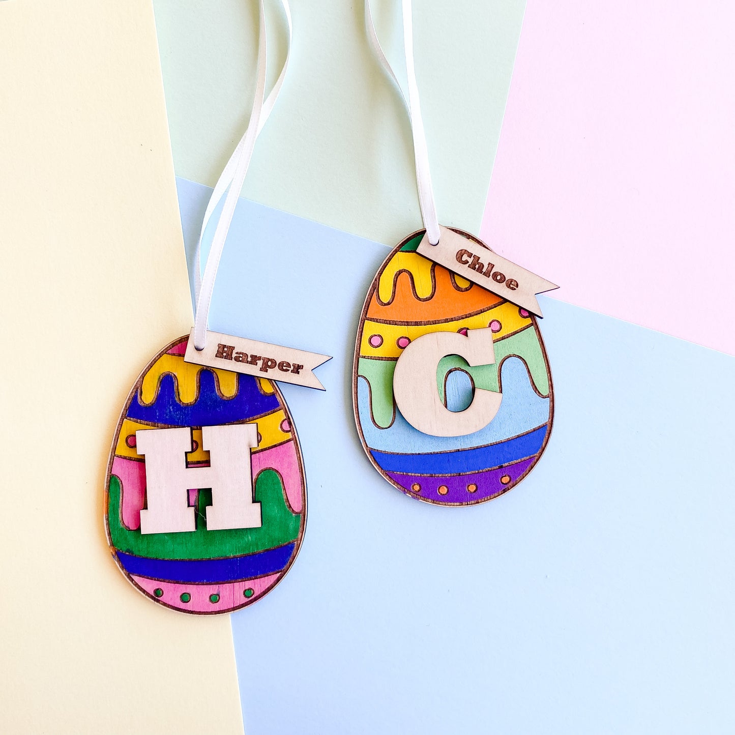 Personalised DIY Easter egg shape tag