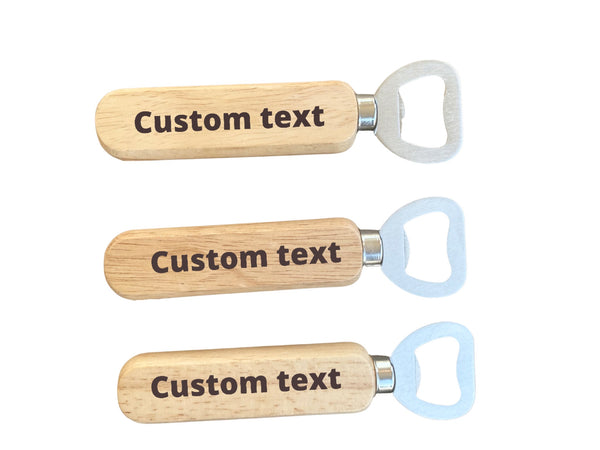 Personalised wooden bottle opener for dad