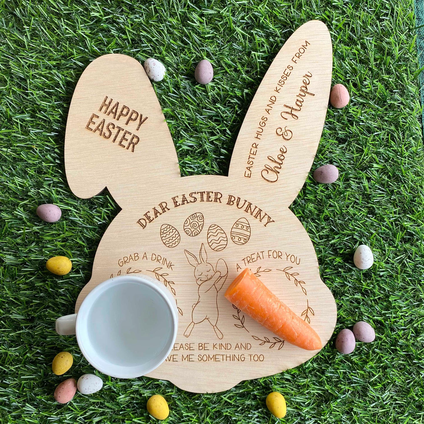 Personalised Easter Bunny Tray/ BoardTreat Tray Montessori Easter Tray Easter BunnyCustom Tray Personalised Easter Easter Gift Easter decor