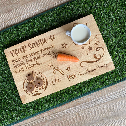 Double Sided Personalised Engraved Easter and Santa Wooden treat Board
