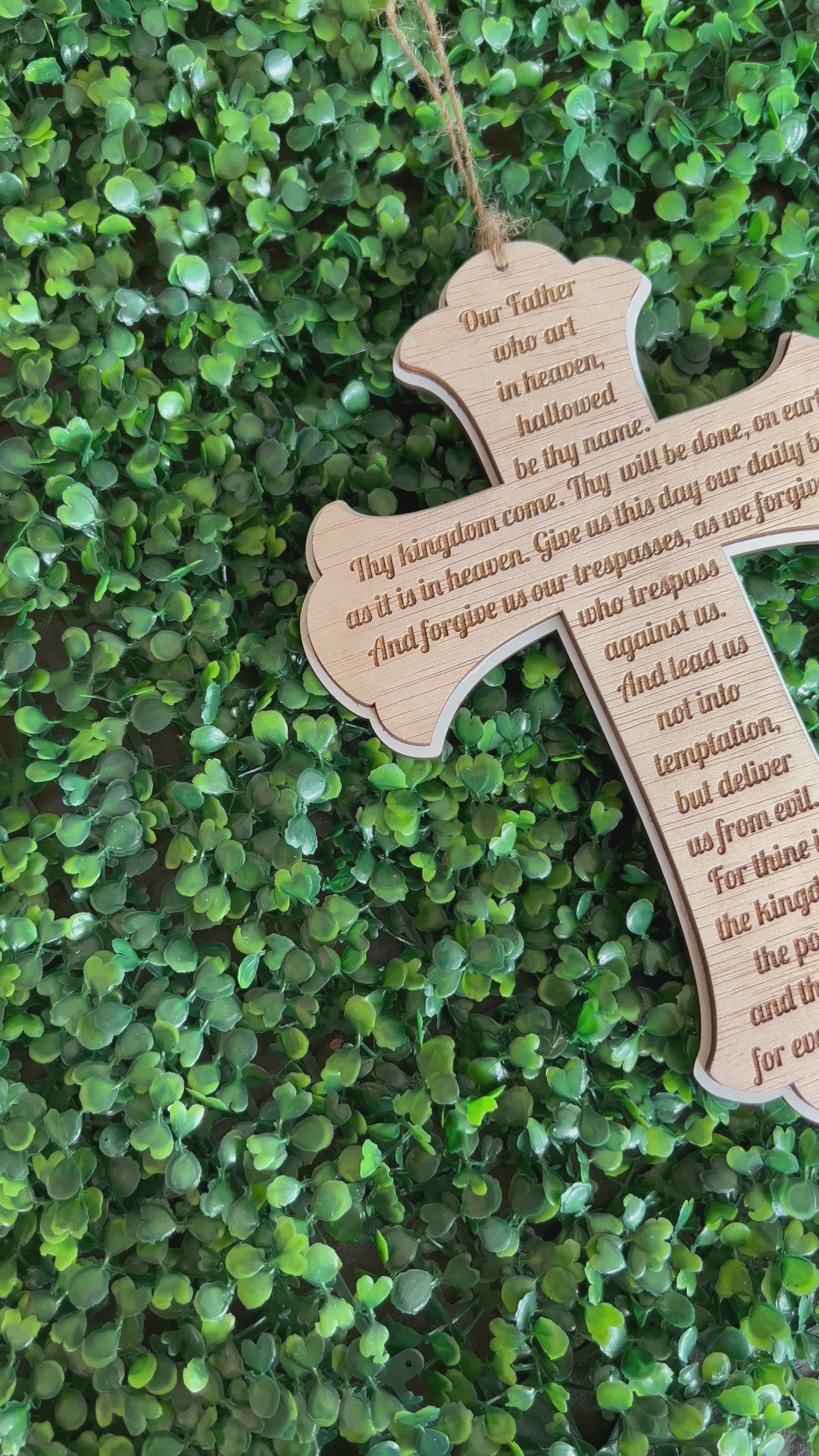 Wood Cross Our Father The Lord's Prayer Keepsake