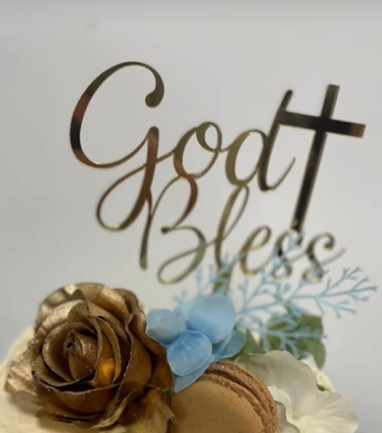 Bless You Acrylic Cake Topper