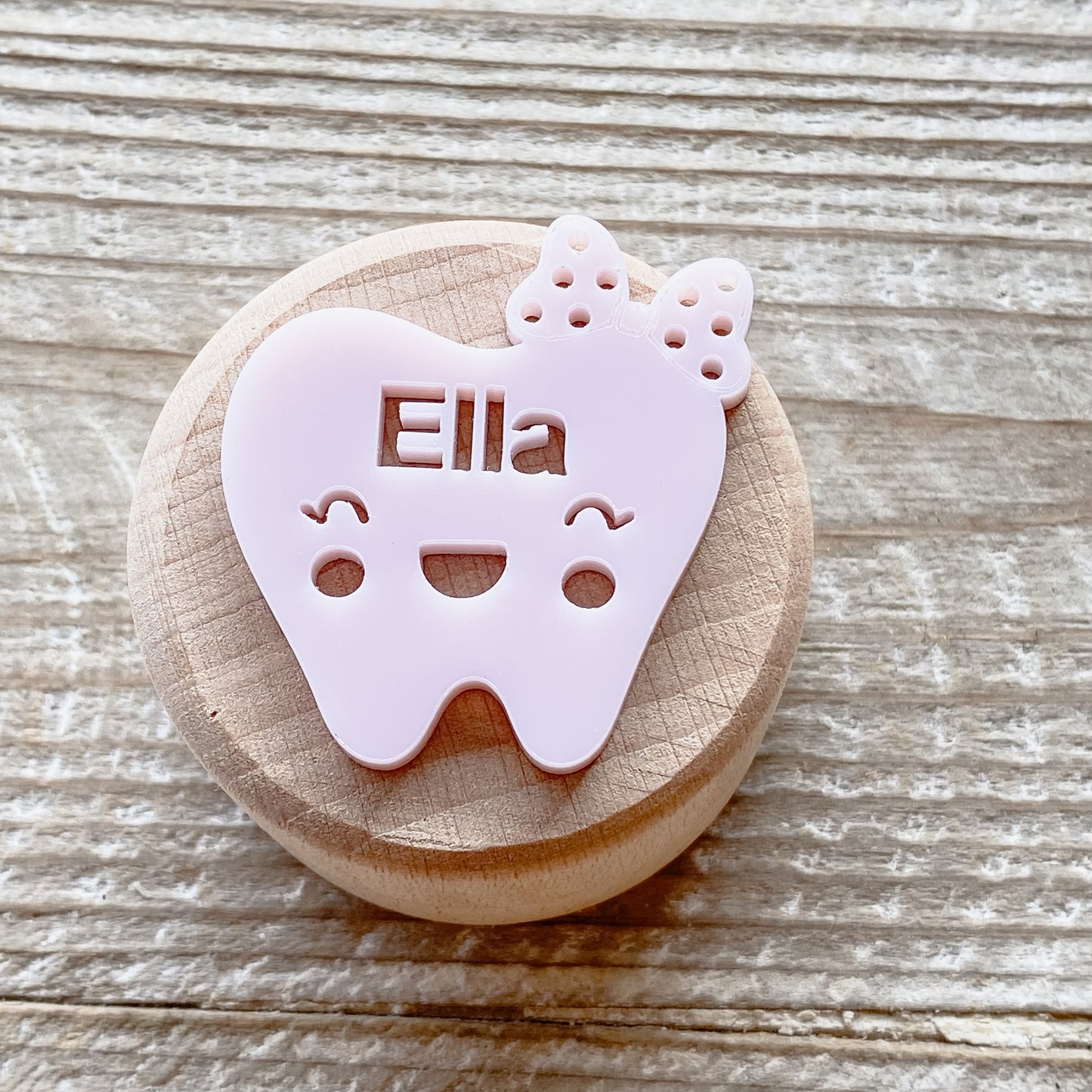 Personalised wooden tooth fairy box and tooth pouch