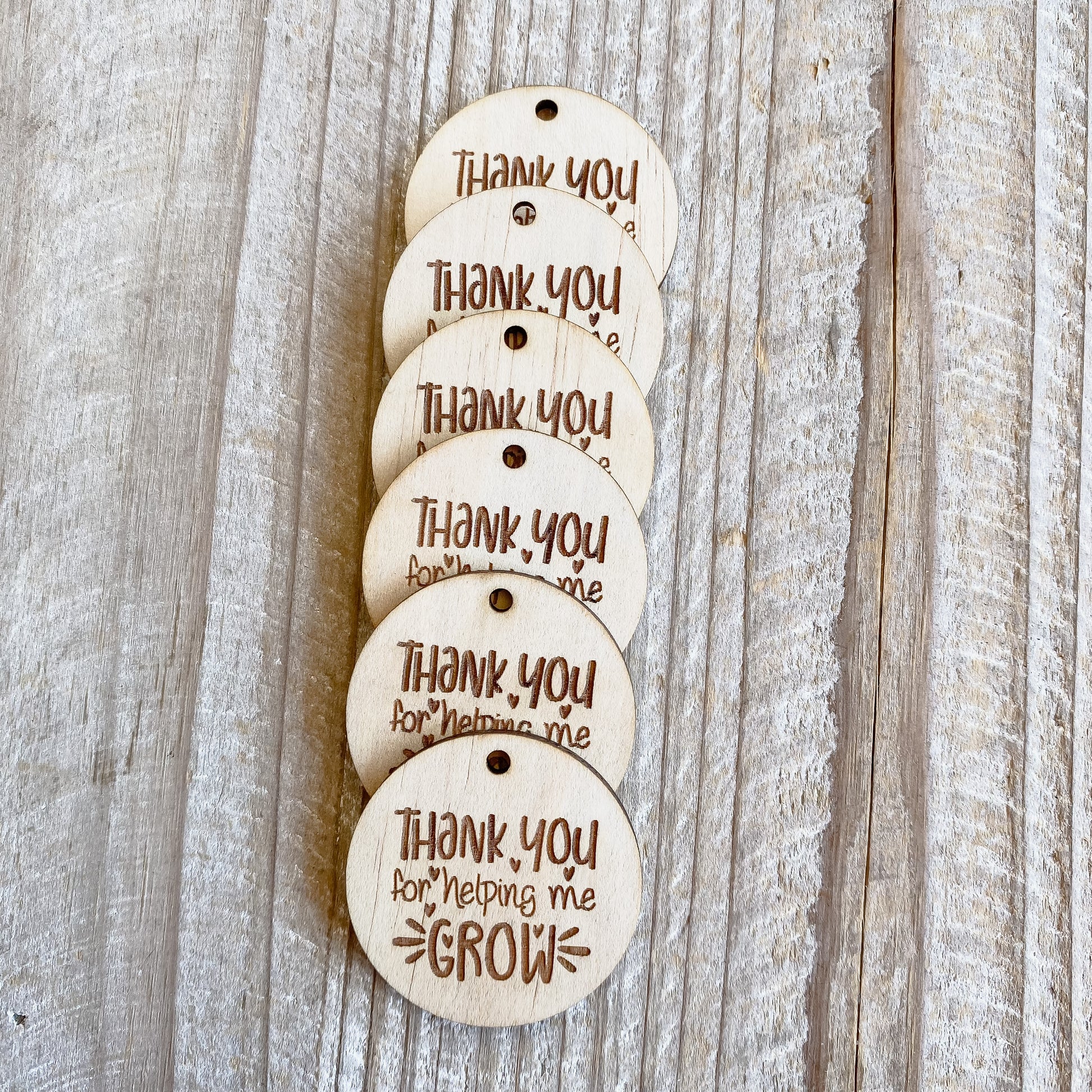 Wooden Teachers appreciation Round Engraved Tags Florist supplies