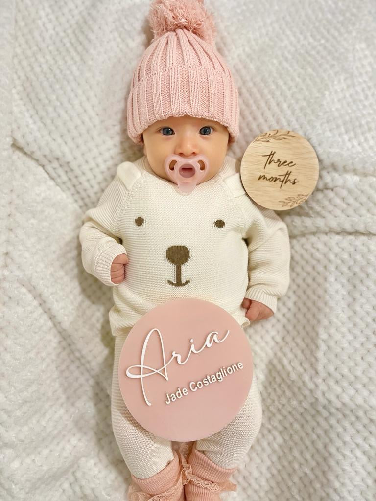 Wooden Baby milestone Discs Full Set engraved