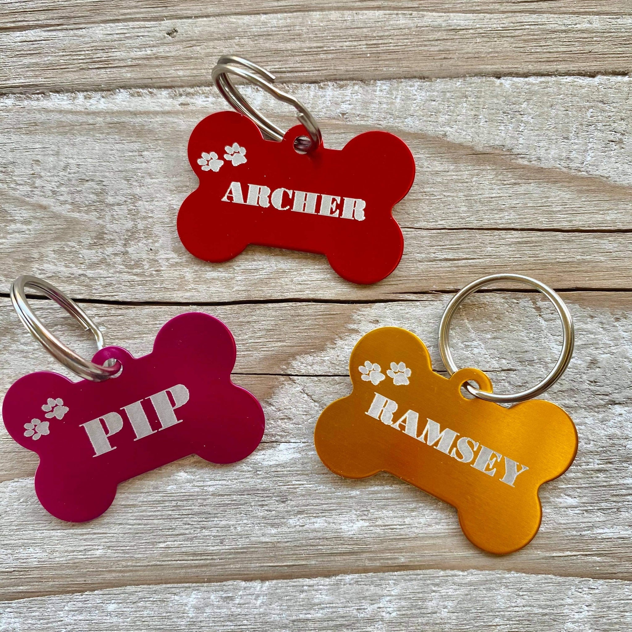 Personalised Pet tags bone shape large