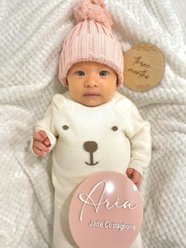 Wooden Baby milestone Discs Full Set engraved