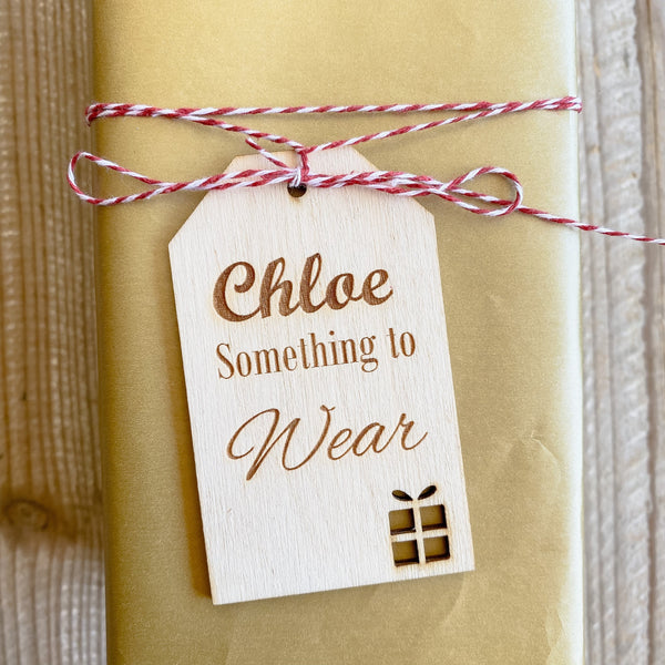 Need, want, read and wear wooden engraved tags reusable (Present Design)