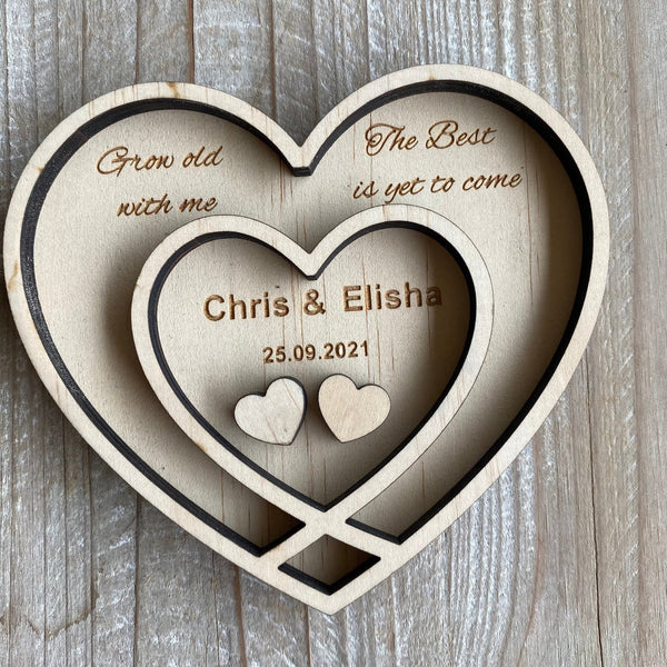 Personalised wooden ring plate (Alternative to ring box custom made)