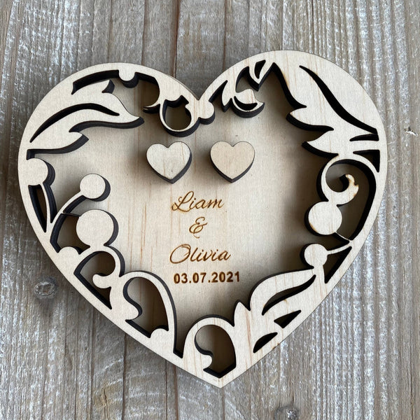 Personalised wooden ring plate (Alternative to ring box custom made)