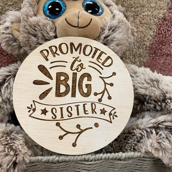 Wooden Sibling announcement card | Big sister | pregnancy announcement |