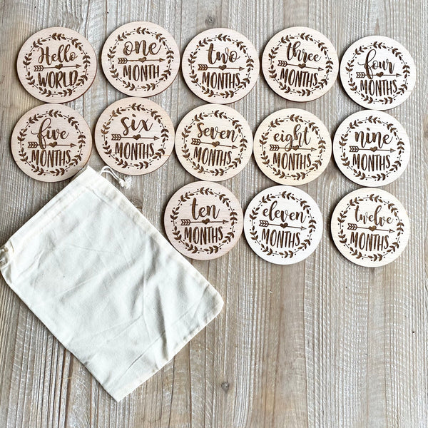 Rustic Baby Wooden milestone cards